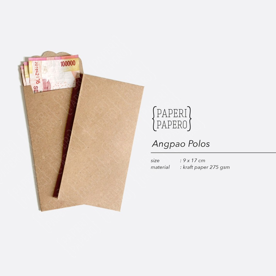 

Envelope / Amplop/ Angpao (9 x 17 cm) - Cokelat Kraft Polos (5 Pcs)