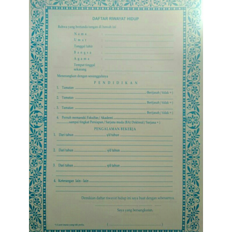 

Daftar Riwayat Hidup