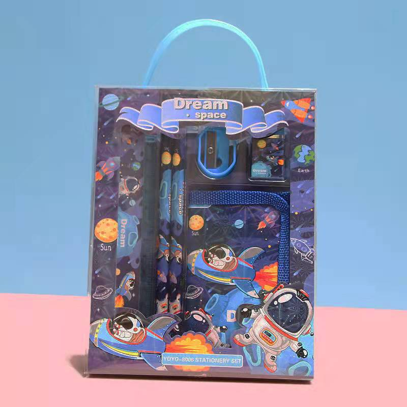 

HJK SET ATK GIFT BOX KIDS ANAK PENSIL PENGGARIS PENGHAPUS RAUTAN DOMPET KOTAK PENSIL MOTIF SPACE