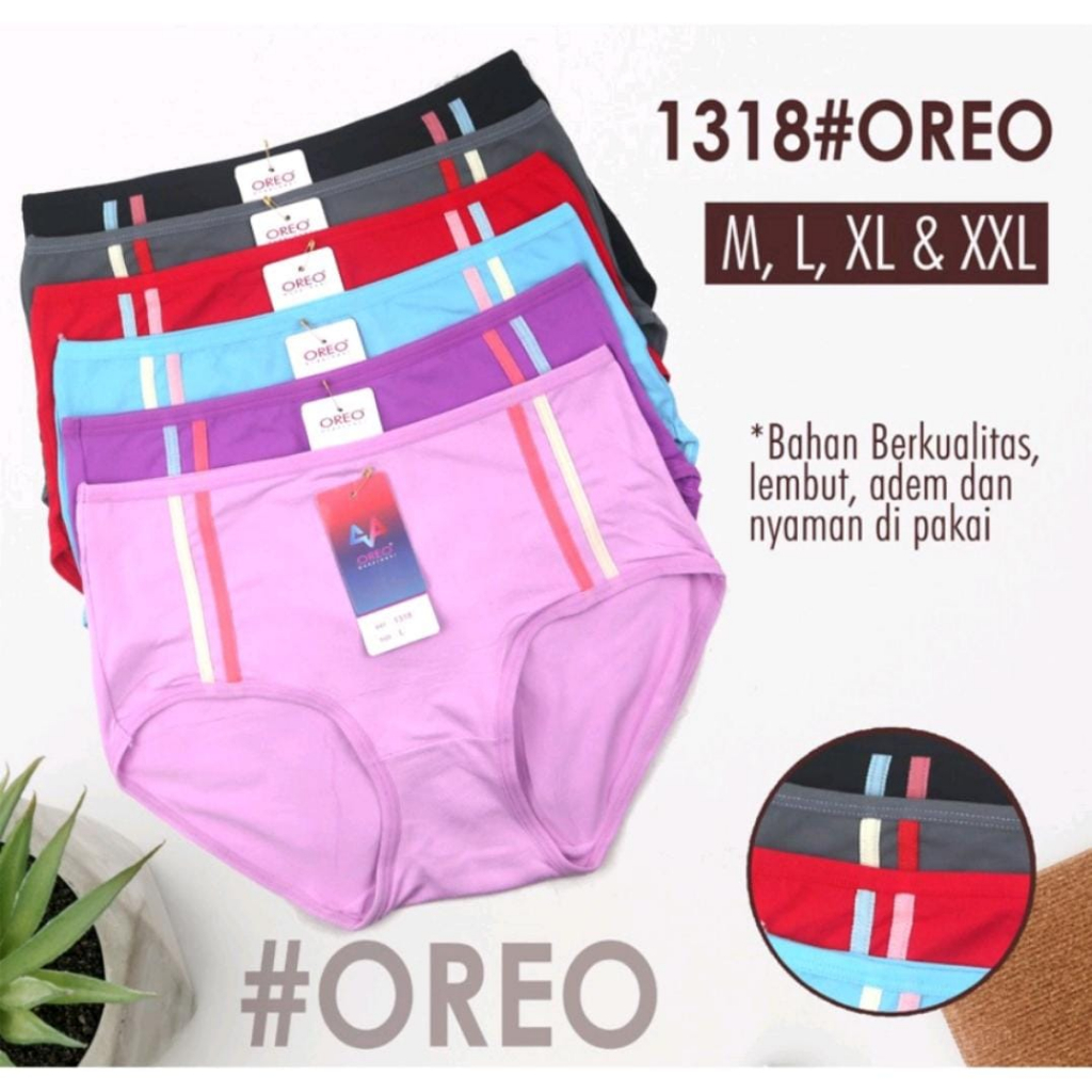 LUSINAN | Celana Dalam Wanita OREO 1318 / CD Dalaman Perempuan Katun Super LEMBUT / MENYERAP / CD Ce