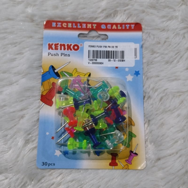 

[Mrs.Jay] KENKO PUSH Color PIN PN-30TR Transparent / PAKU Pin Warna Transparent (30 Pcs)