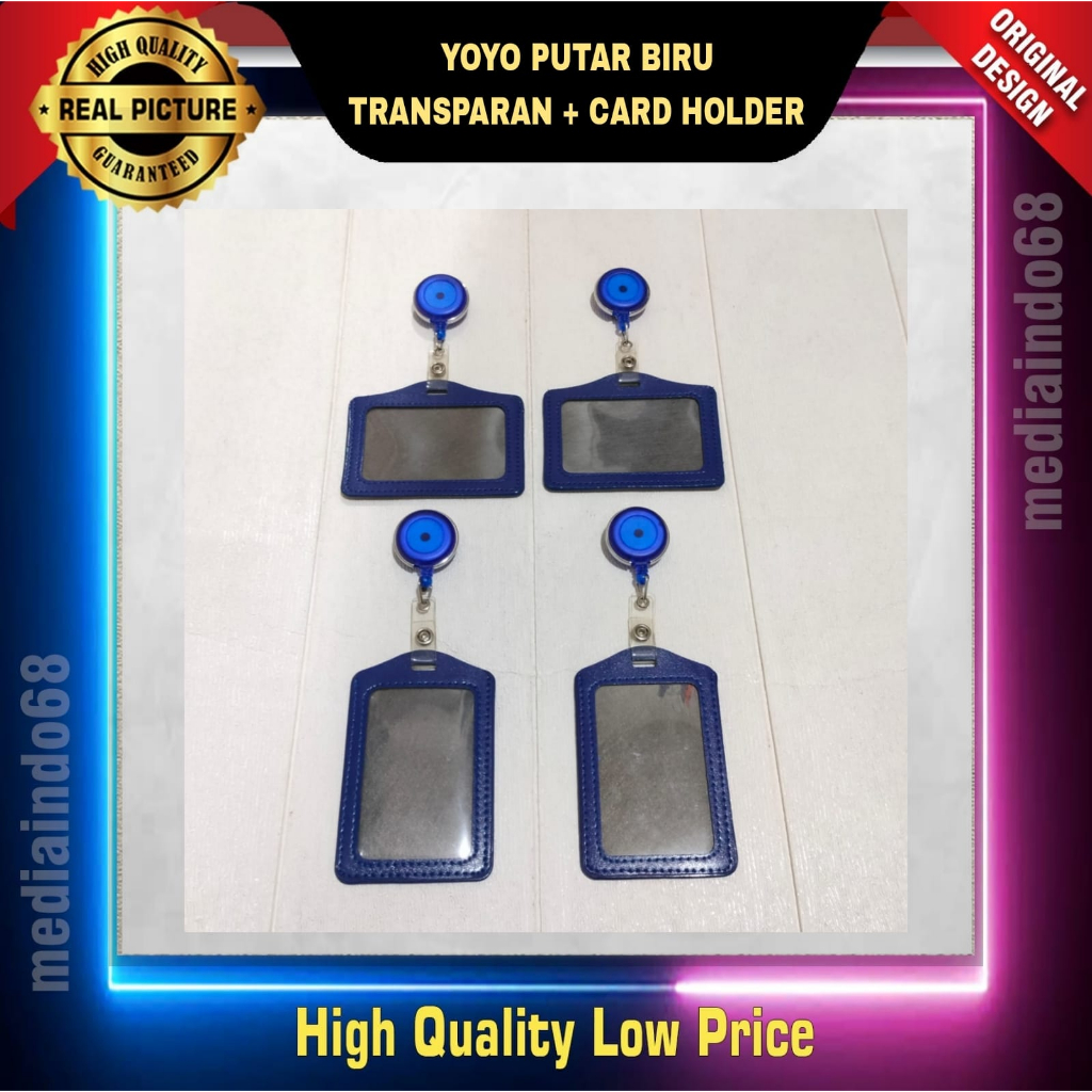 

GANTUNGAN YOYO PUTAR ID CARD BIRU TRANSPARAN + CARD HOLDER (Paket Murah)