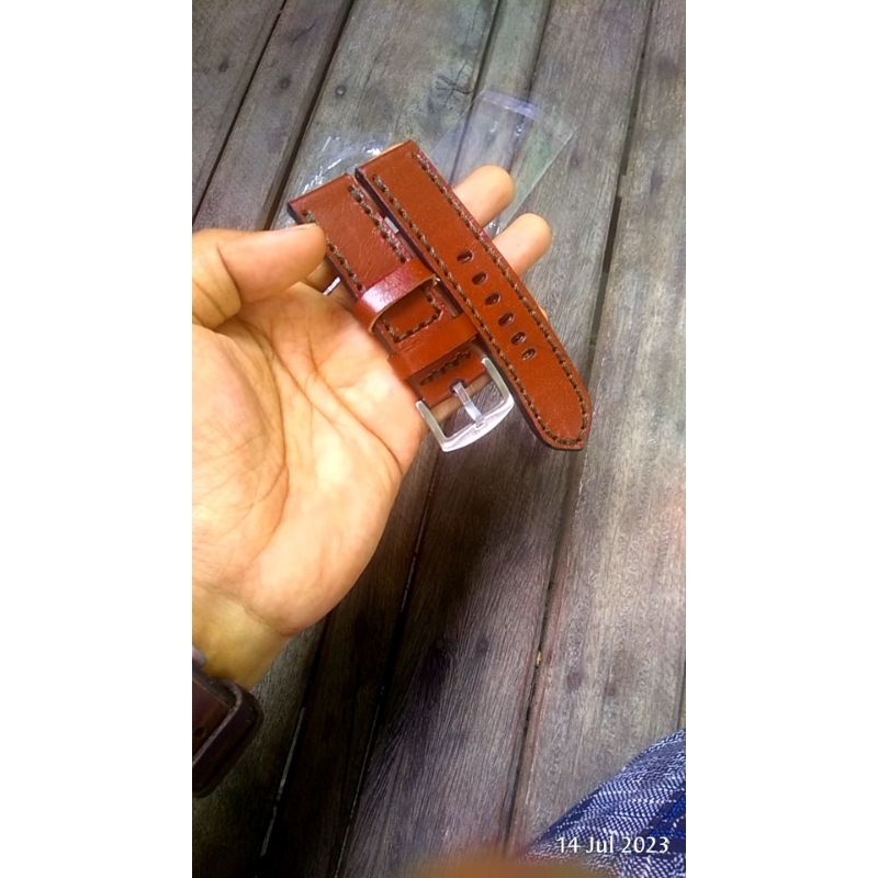 Tali jam strap jam tangan kulit asli 100% handmade dark Havana Alexandre christie ,Expedition