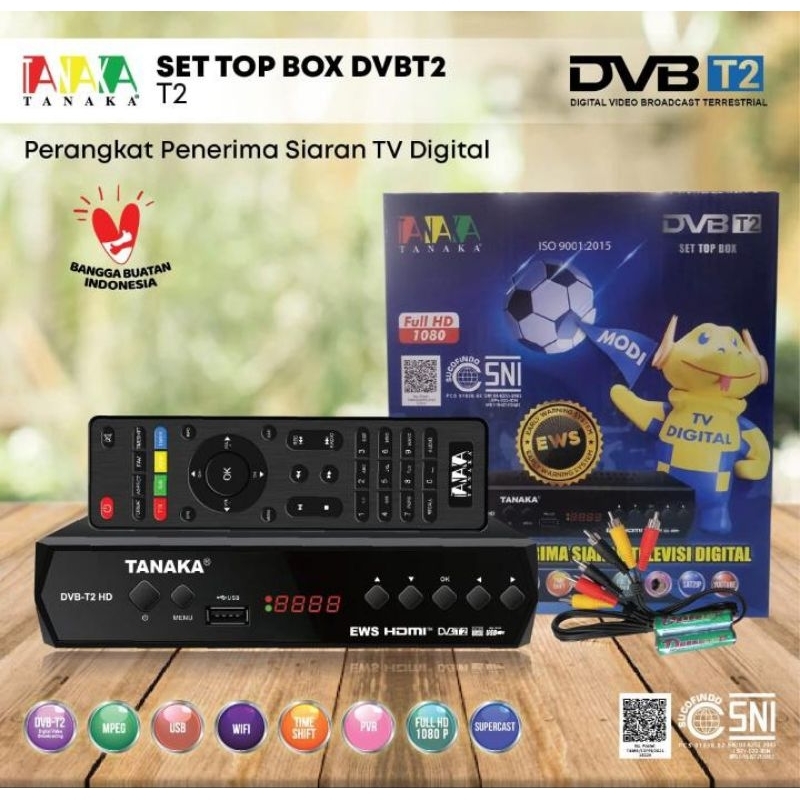 Set Top Box Tanaka TV Digital DVB T2 Antena Digital
