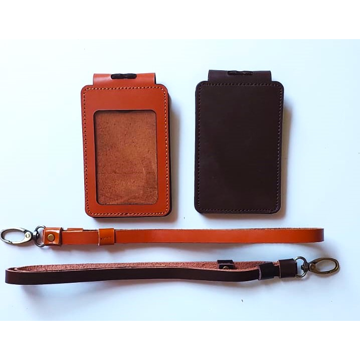 

ID Card Holder Kulit Magnet 1 Sisi Free Tali Lanyard