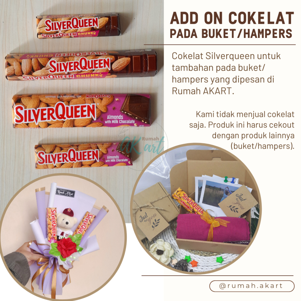 

ADD ON Cokelat Silverqueen Chunkybar untuk tambahan pada Buket/Hampers