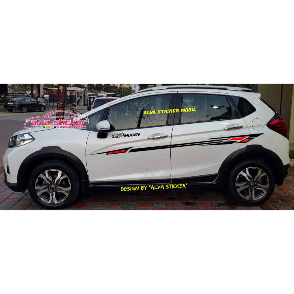 (alva) new design sticker body wrv jazz brio stiker list stripe mobil honda hrv brv crv jazz rs brio