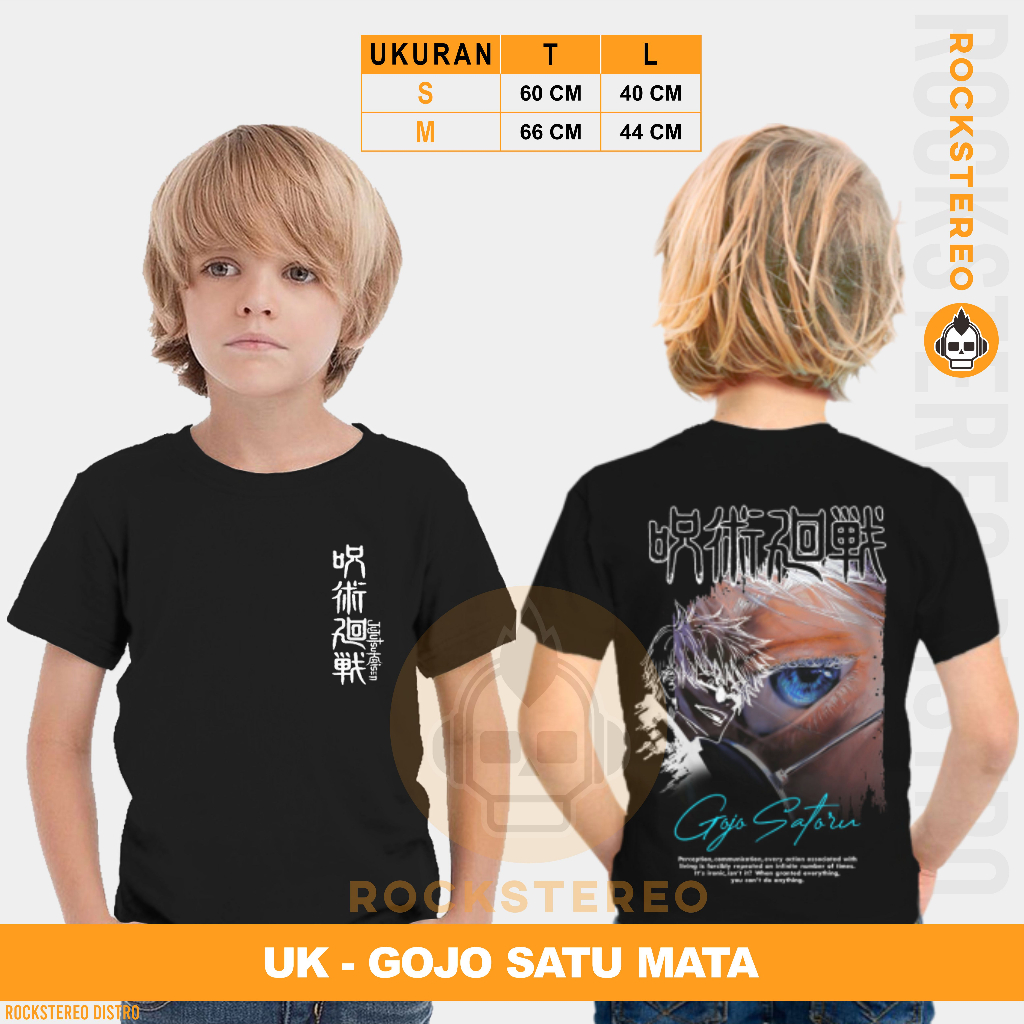 KAOS ANIME DISTRO -[ ONE PIECE / ZORO / GEAR / NIKA ]-- GOJO SATU MATA