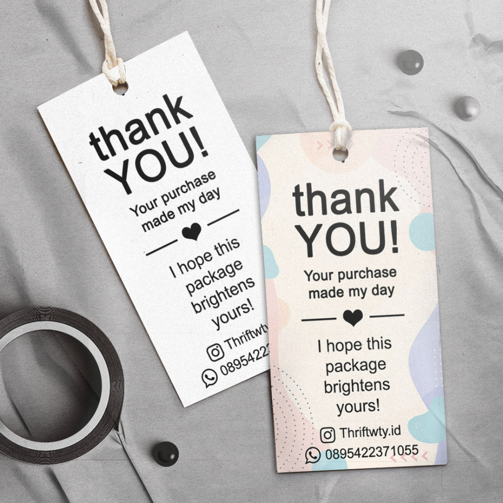 

Hang tag laminasi Doff / Glossy free desain