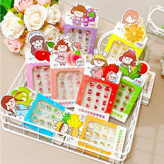 Kuku Palsu Nair Art Anak-Anak Motif Kartun Lucu Set Isi 12PCS FREE Lem Gel