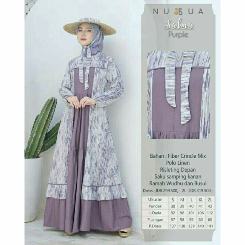 BAJU GAMIS SALMA DRESS PURPLE BY NUBUA