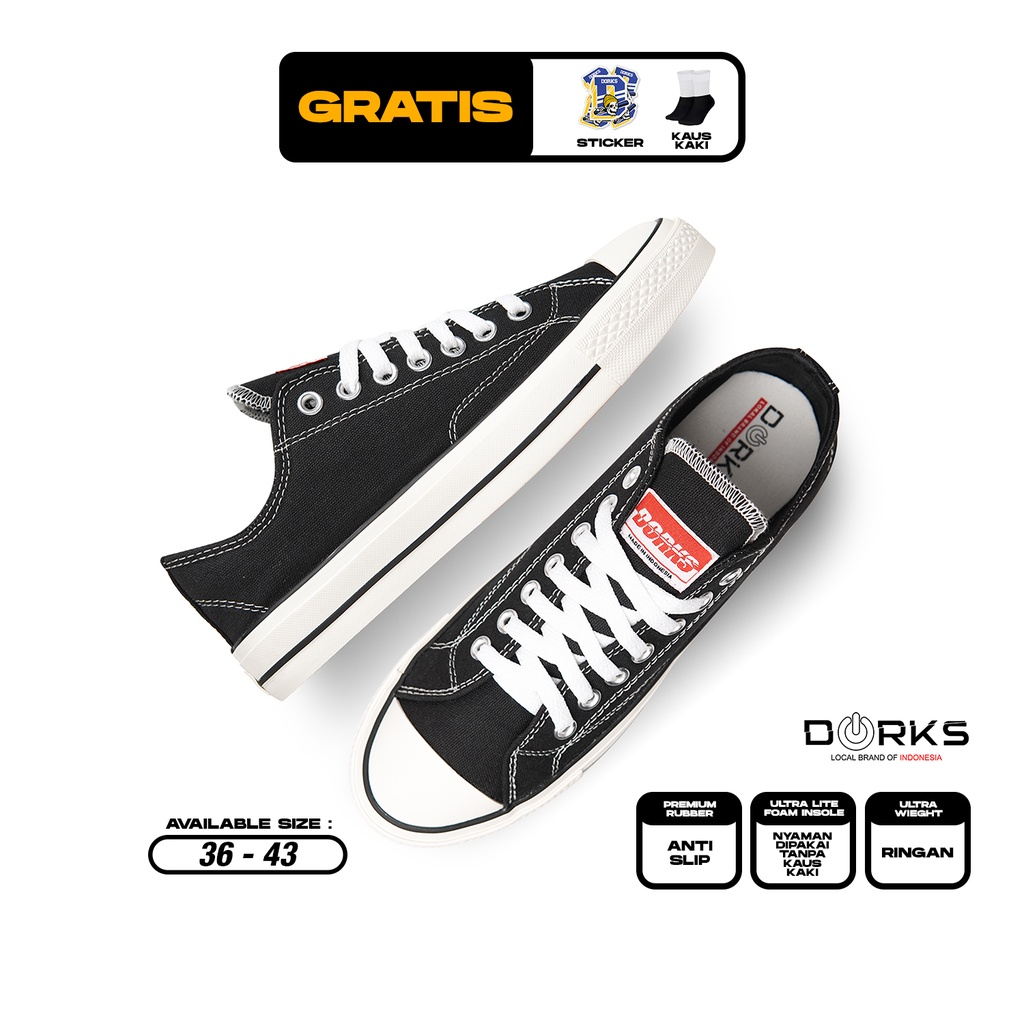 Sepatu DORKS Back To School Low - Black