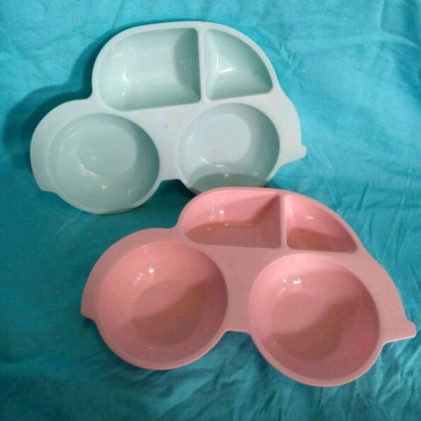 Piring Anak Mickey Mouse / Piring Anak Mobil Pink Biru Putih