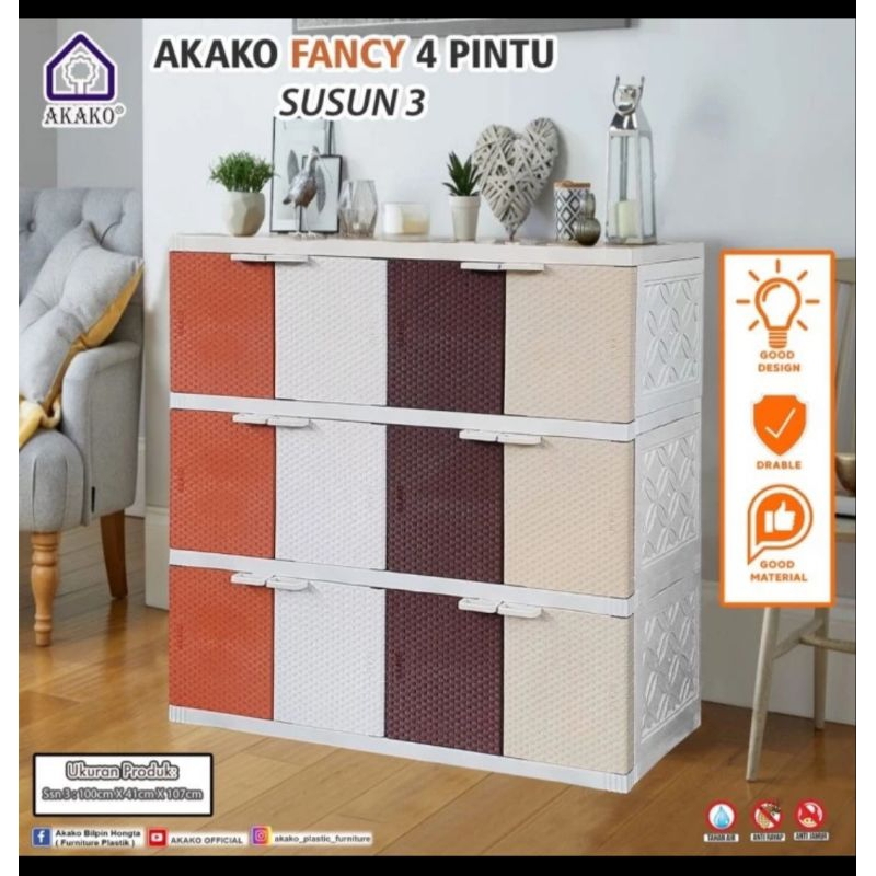 Lemari Serbaguna Jumbo Akako Fancy susun 3