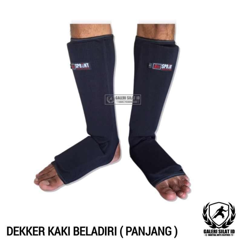 Deker Kaki Beladiri Panjang - Dekker Silat Panjang - Pelindung Kaki Olahraga Beladiri Silat Karate Taekwondo MMA Boxing Wushu Muay Thai ShinPad Shin Guard Sprint Martial Arts