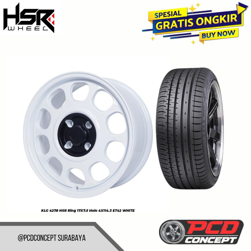 PAKETAN VELG MOBIL RACING AVANZA RING 17 HSR KLG WARNA PUTIH TOKO VELG MOBIL SURABAYA