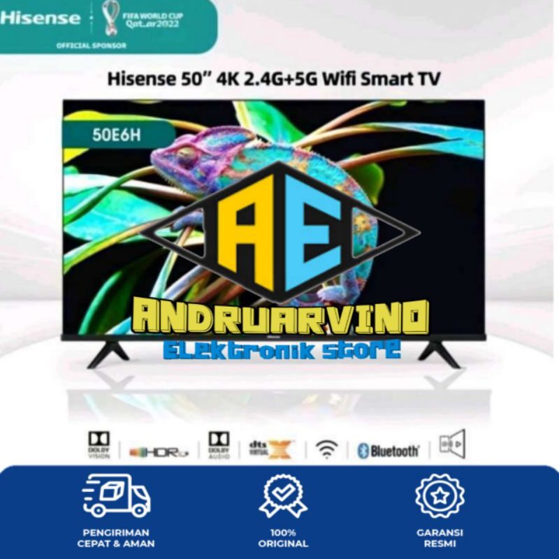 HISENSE 50E6H LED TV 50 INCH SMART DIGITAL UHD 4K GARANSI RESMI