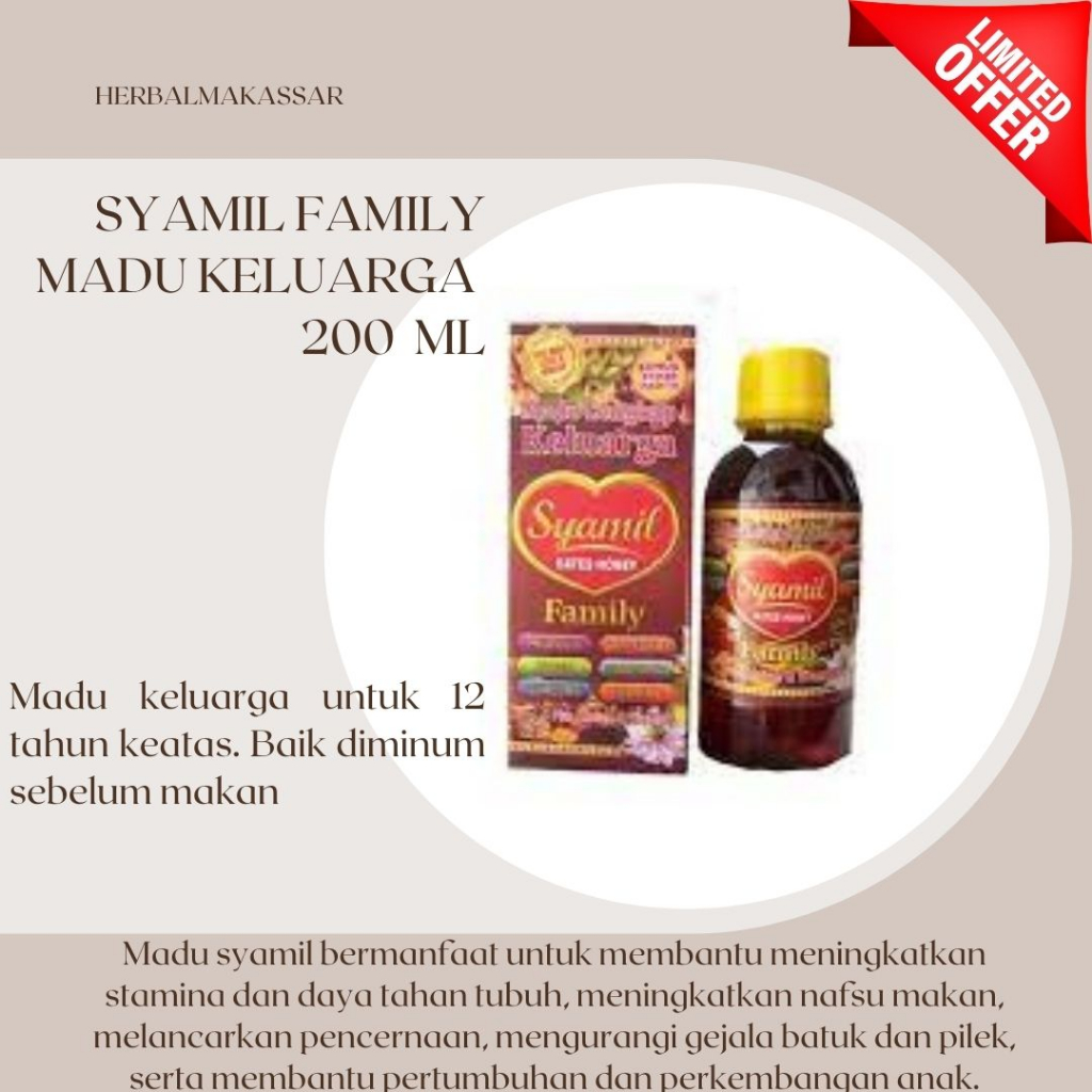

Madu Syamil Family Syamil Dewasa Dates Honey 200 ml ORIGINAL