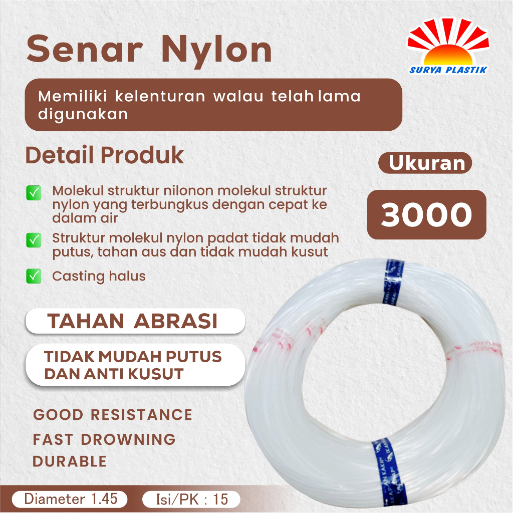 Senar Cap Ikan Kakap  Ukuran 3000 (120)  per Roll /Tali Senar Pancing / Senar Layangan
