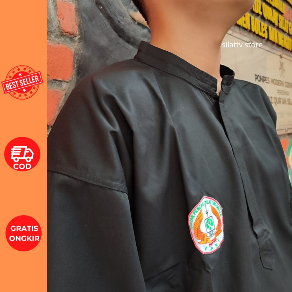 Baju Silat Ipsi Anak Dewasa Laki Laki Perempuan Psht Pagar Nusa Tapak Suci Prisai Diri Polos Hitam A