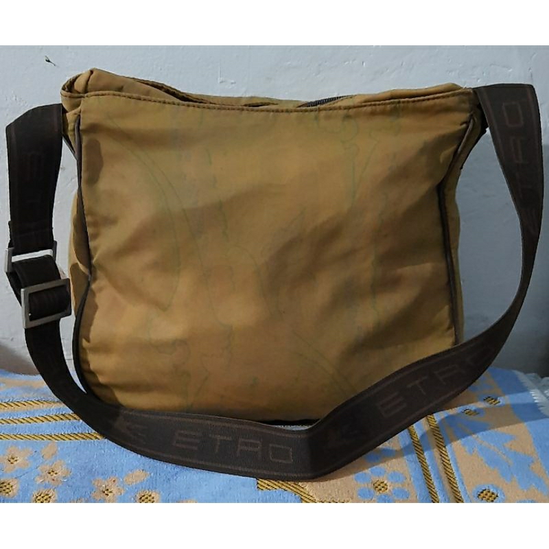 ETRO SLING BAG_NILON MOTIF_COKLAT MUDA