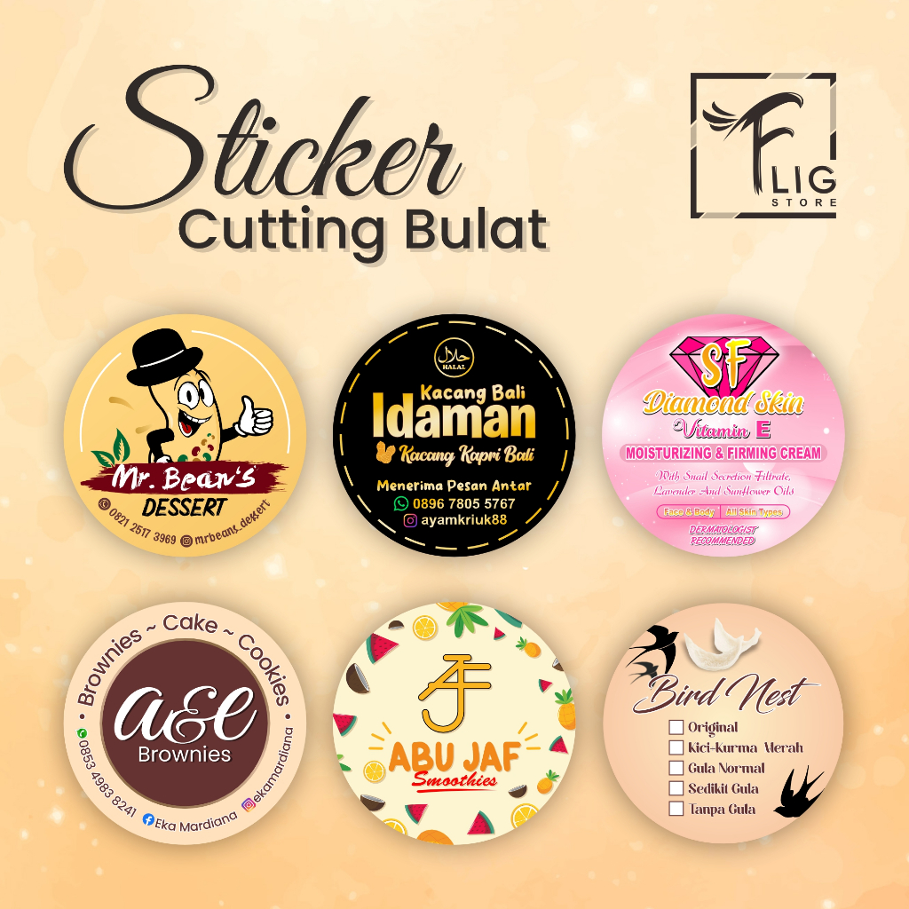 

Stiker/Label Cutting Bulat Custom - Sticker Cromo / Vinyl / Transparan