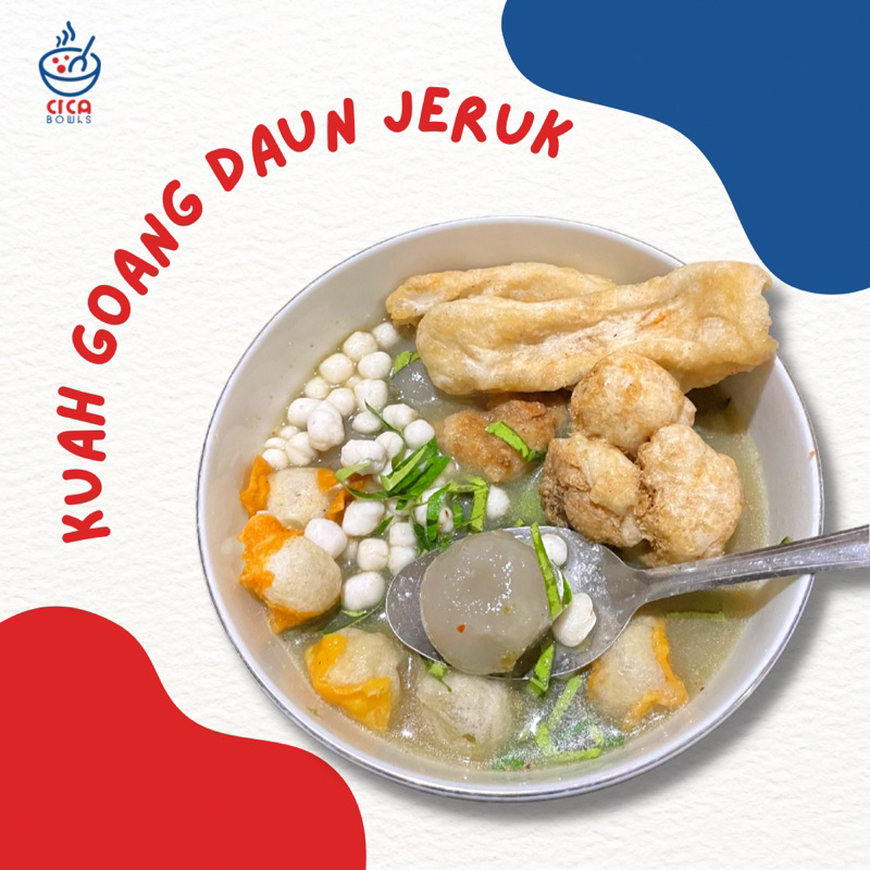 

Cilok dan Baso Aci Kuah Goang Daun Jeruk