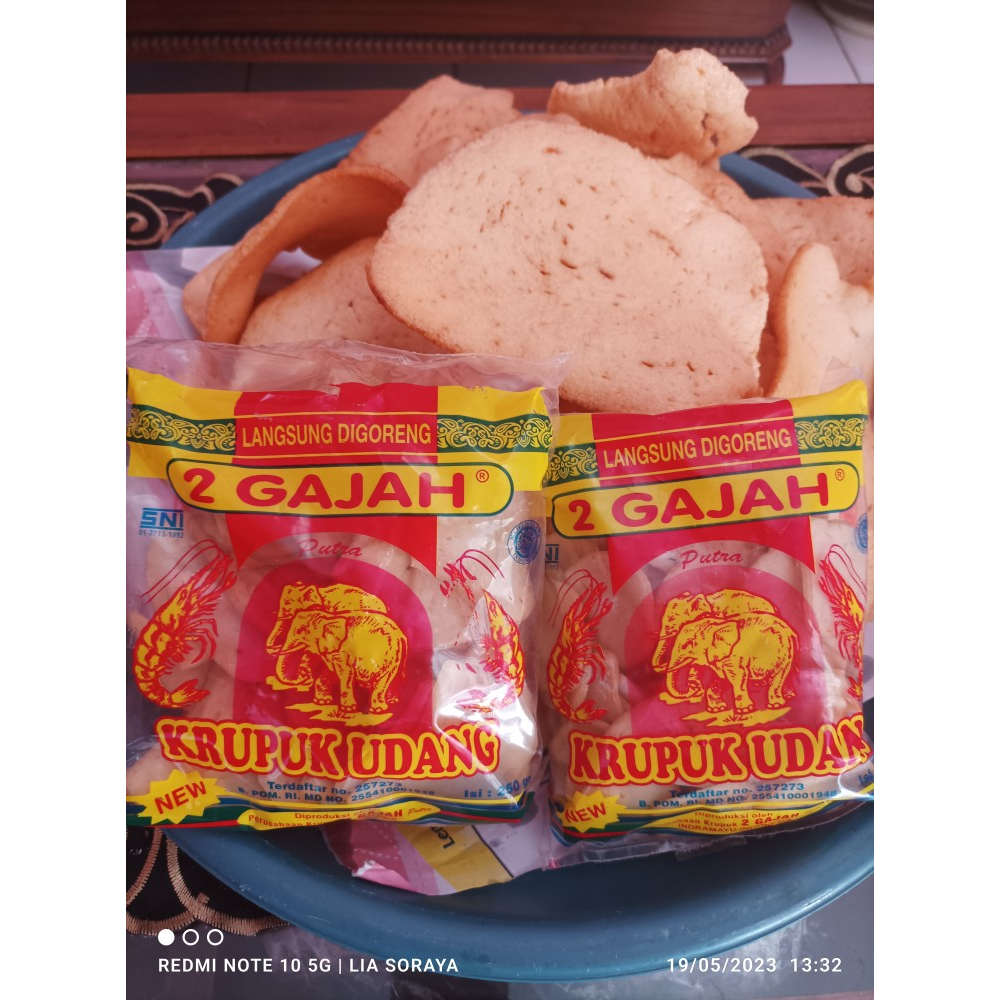

N101 Kerupuk Udang/Ikan 2 Gajah Putra /Empuk Renyah Enak | kerupuk ikan mentah