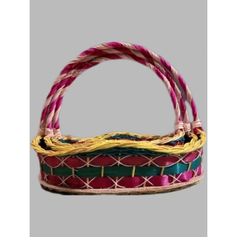 

Set isi 3 parsel hantaran rotan motif ombak silang