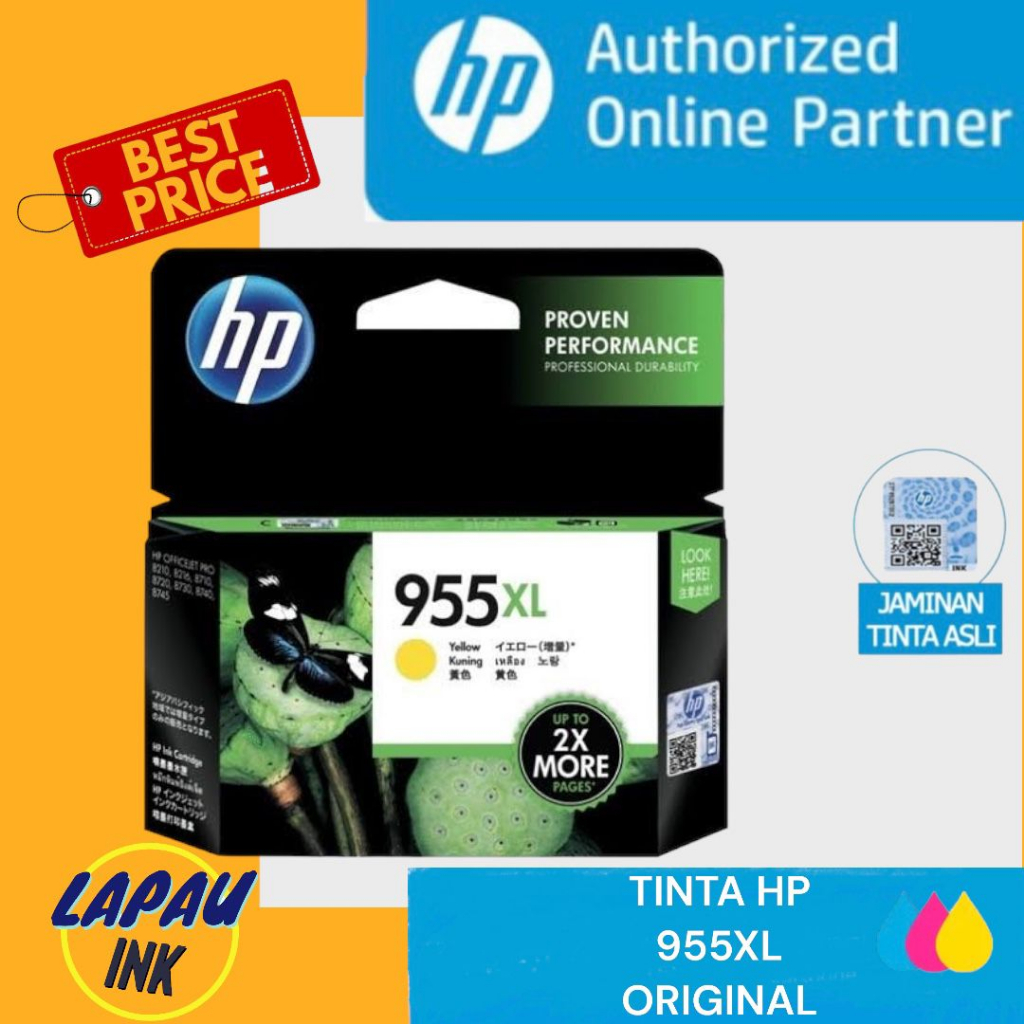 Tinta HP 955XL Yellow Original . Tinta Printer HP Ori 955XL Colour - 955XL