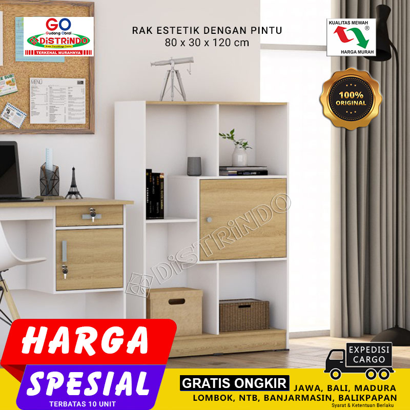Distrindo - Rak Serbaguna dengan Pintu model Estetik Kualitas Mewah Tapi Murah