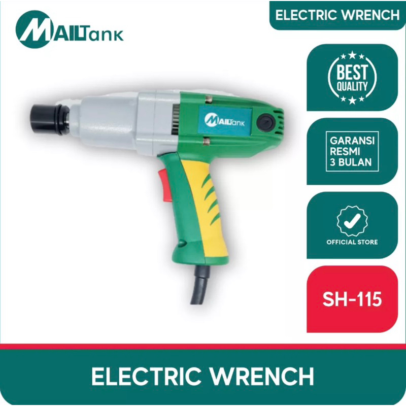 MAILTANK MESIN IMPACT WRENCH SH-115 24MM ELEKTRIK PEMBUKA BAUT MAILTANK SH115