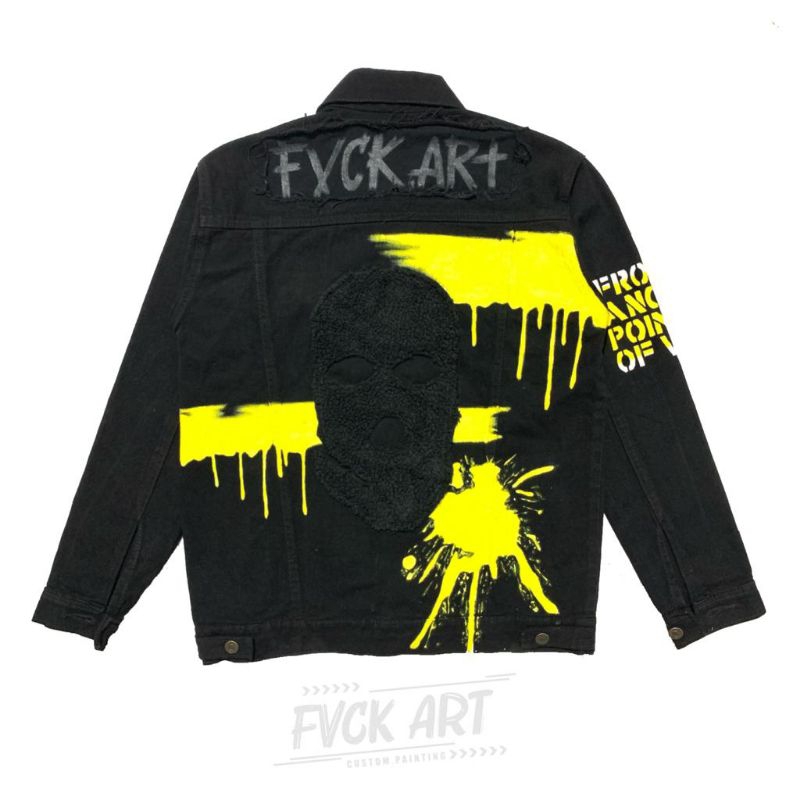 JACKET DENIM STOM // JAKET DENIM LUKIS // SPECIAL EDITION KOLABORASI TRIO MUHARAM