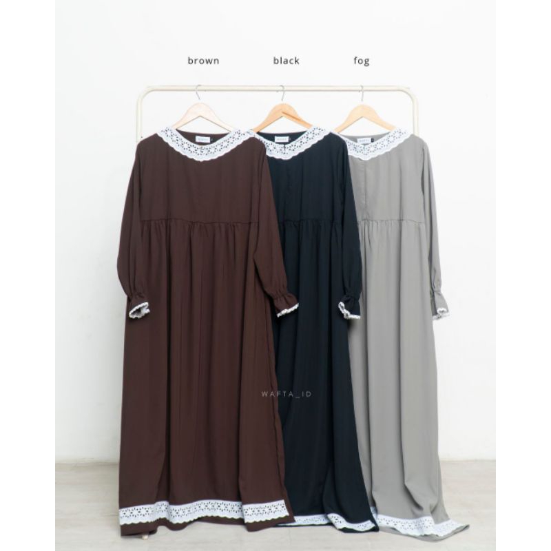 WAFTA - ALIYAH DRESS | dress polos | abaya polos | gamis polos | gamis renda