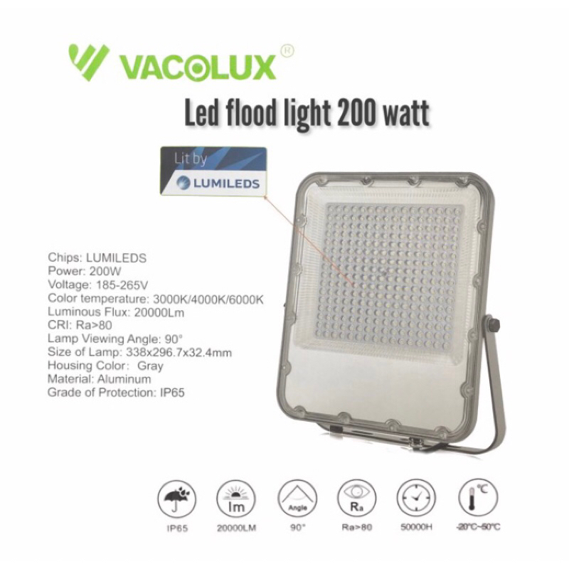 Lampu sorot Floodlight Outdoor/Vacolux Lampu sorot LED 200wat Outdoor