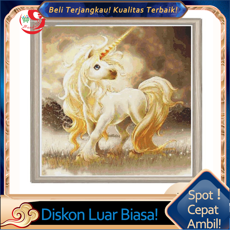 Lukisan Sulaman Berlian Mainan Edukasi Jahitan Bersilang Unicorn