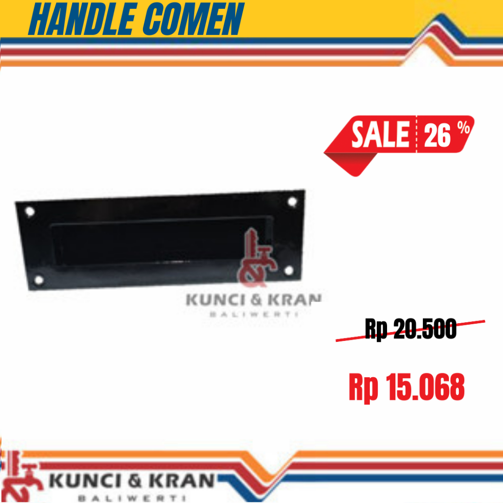 HANDLE TANAM PINTU SLIDING HITAM COMEN KOTAK BLACK HANDLE PINTU GESER HITAM