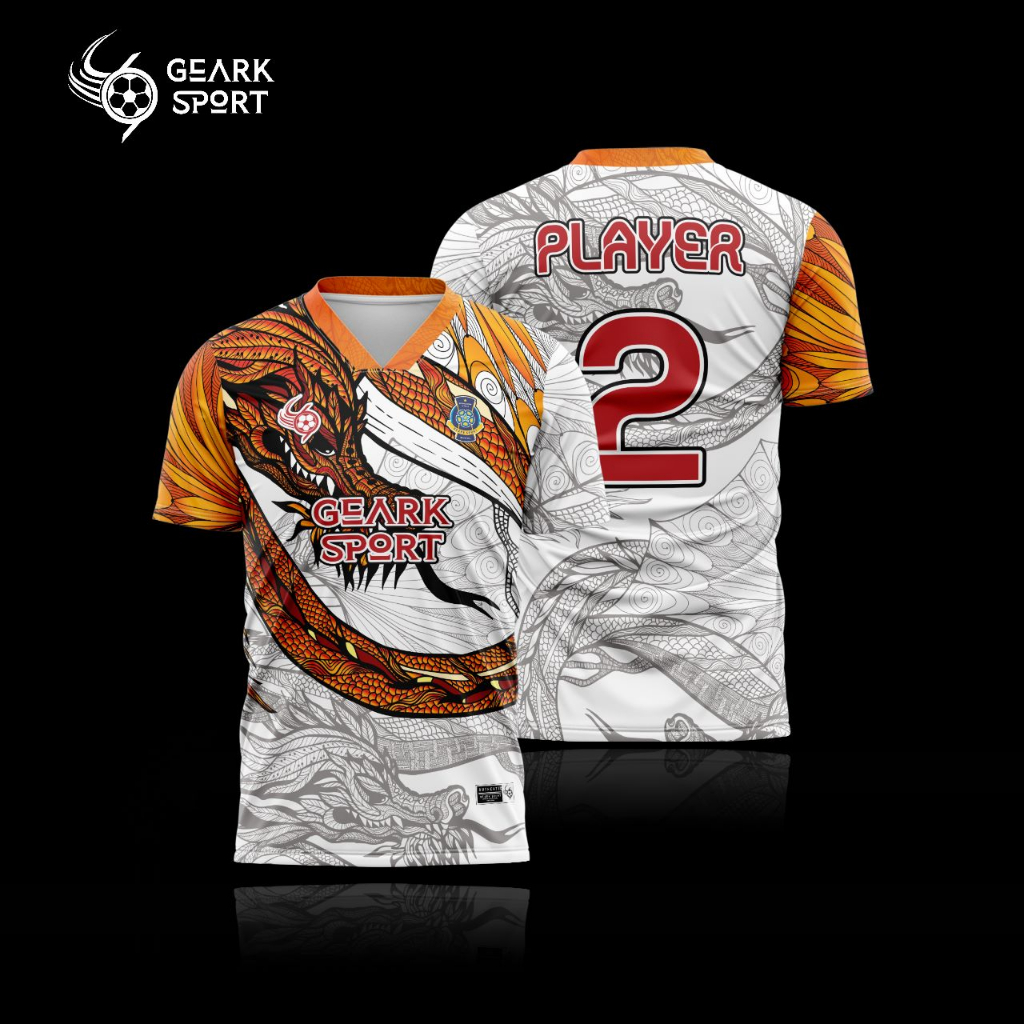 JERSEY BAJU SEPAK BOLA / FUTSAL TERBARU MOTIF DRAGONFIRE CONCEPT FULL PRINTING FREE NAMA DAN NOMOR PUNGGUNG
