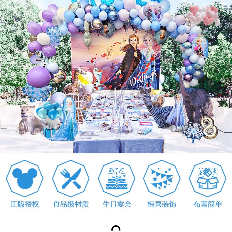 Disney Original Party Supplies Set birthday ulang tahun piring kertas  topi kertas gelas kertas tapl