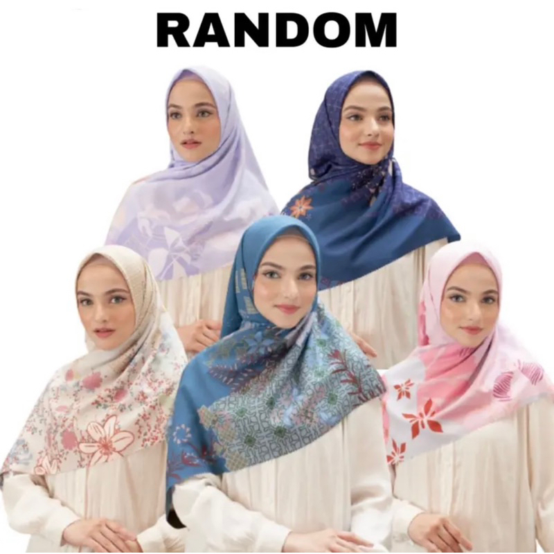 Hijab Motif - 1 Paket Grosir 3pcs Hijab Motif Azara Lasercut Motif Random