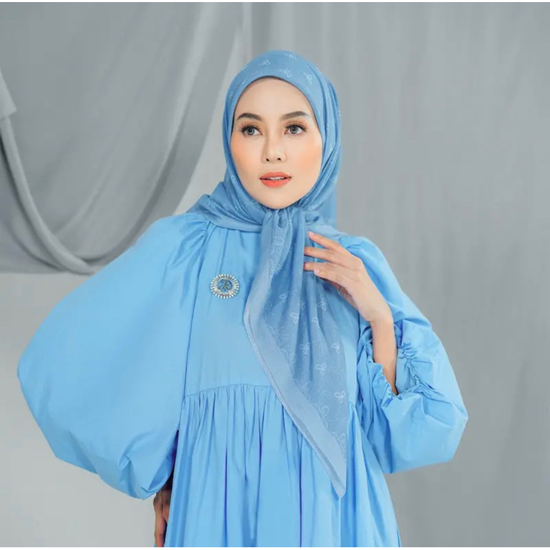 ARSSCARF-Monogram Duex 2 (Voal Square) Sky Blue