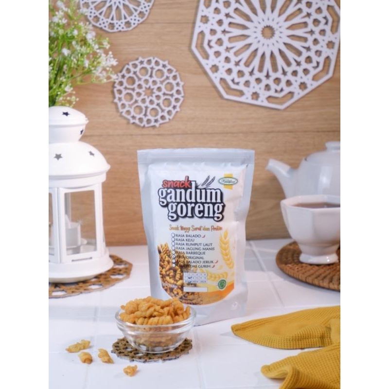 

Snack Gandum Goreng Cemilan makaroni Kekinian Renyah Gurih Nagih