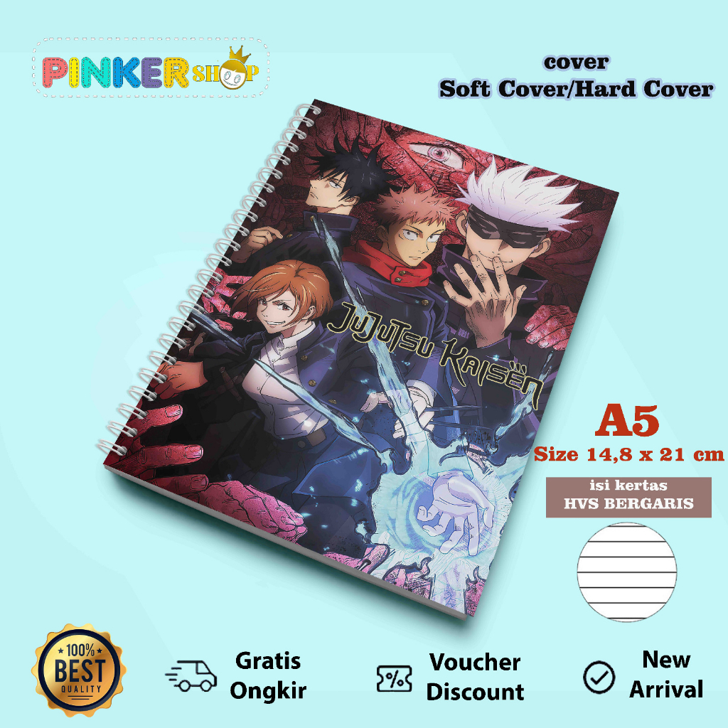 

SFA6 Jujutsu Kaisen Season NOTEBOOK ANIME A5 BERGARIS SOFT/HARD COVER SPIRAL