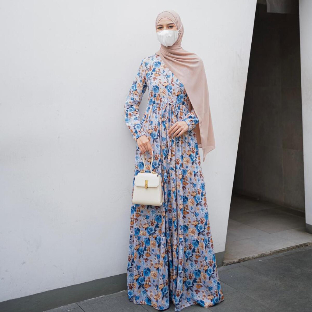 Elmiza - Kalila Dress Rayon Motif - Gamis Wanita Muslimah - (XS-XXL)