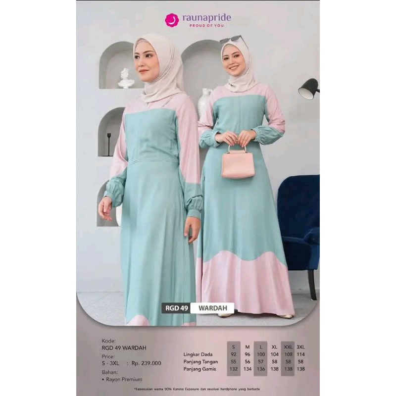 Baju Gamis Rgd 49 wardah Rauna