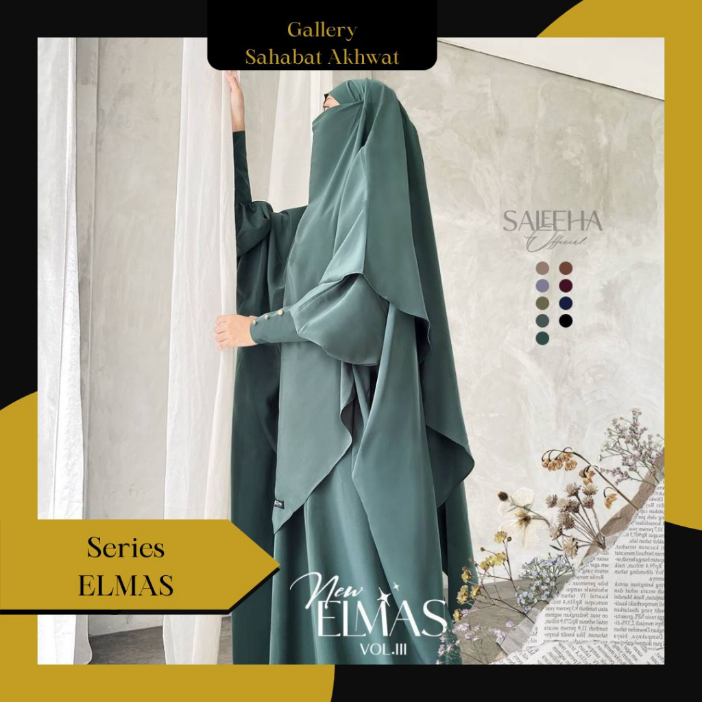 ELMAS ABAYA by SALEEHA klambieakhwat | Bahan  kain Calamari Silk