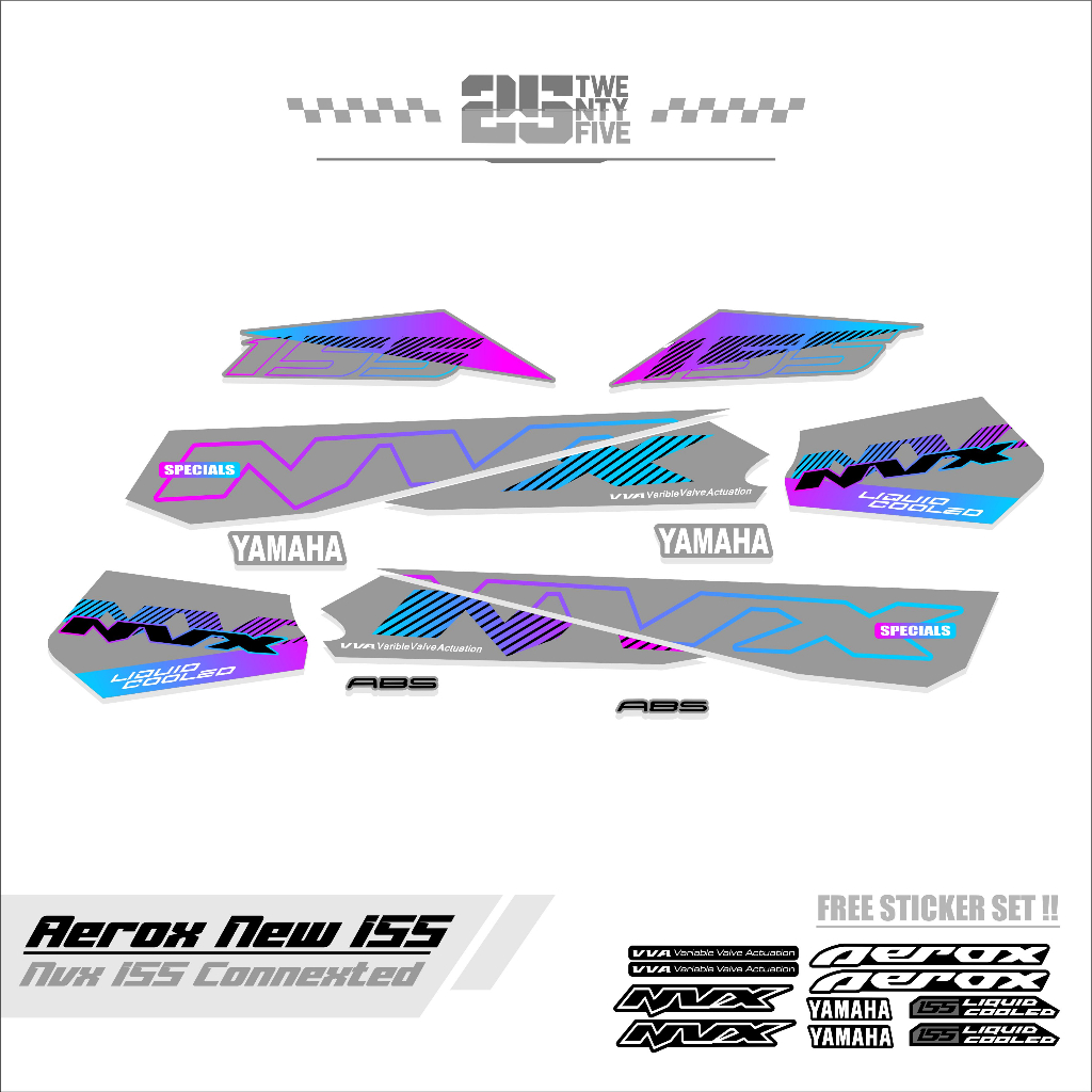 STRIPING AEROX VVA 155/STIKER AEROX VVA 155 CONNECTED/STICKER AEROX/NVX/ PHILIPHINE/NVX SPECIAL/3/ST