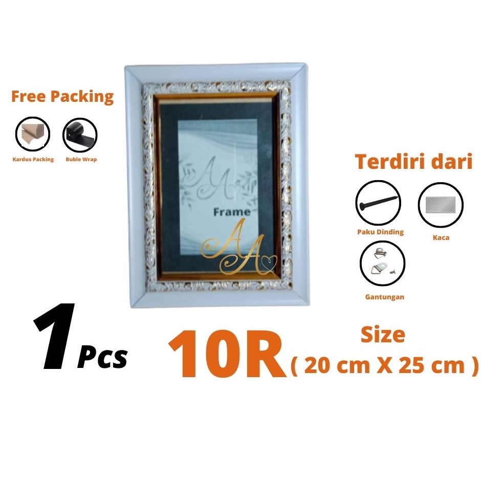 Pigura foto 10R Motif, Bingkai foto Sertifikat, Bingkai foto kenangan, Ukuran 20 x 25 Warna Putih / 