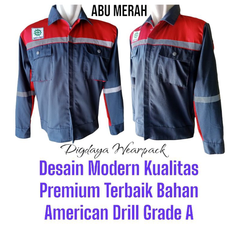 Baju Wearpack Pria Safety K3 Seragam Kerja Proyek Lapangan Tambang Bengkel Las Atasan Lengan Panjang