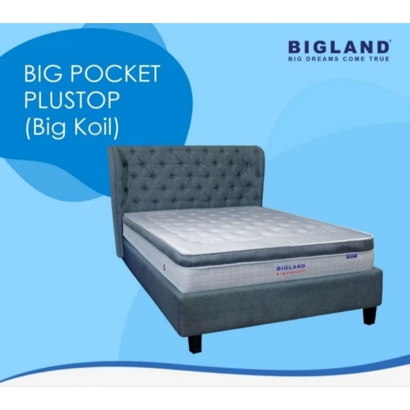 Kasur Springbed Bigland Big Pocket Plustop Big Koil 180 x 200